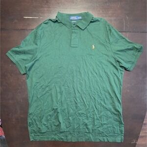Polo Ralph Lauren Mens XXL Green Pima Soft Touch Short Sleeve Polo Pony Logo